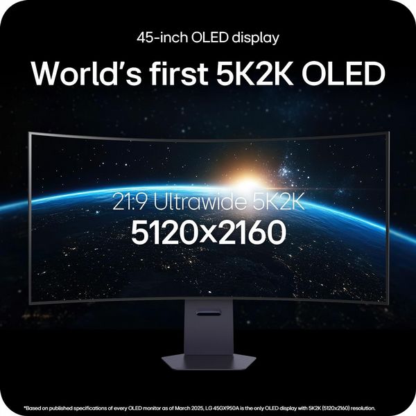 LG UltraGear 45GX950A-B 45-inch Curved OLED WUHD Dual-Mode Gaming Monitor