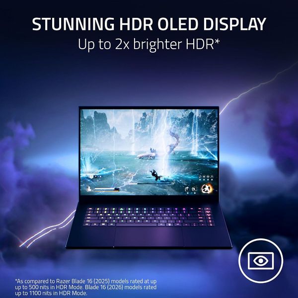 Razer Blade 16 (S12/Qhd+ 240Hz Oled/Core Ultra 9/64Gb/Rtx 5080/1Tb) Gaming Laptop