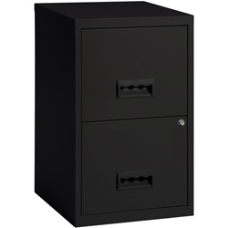 2 Drawer A4 Filing Cabinet - Black 40W x 40D x 66H cm - Each