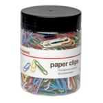 Office Depot Multi-Coloured Paperclips 33mm - Tub of 500 - Each